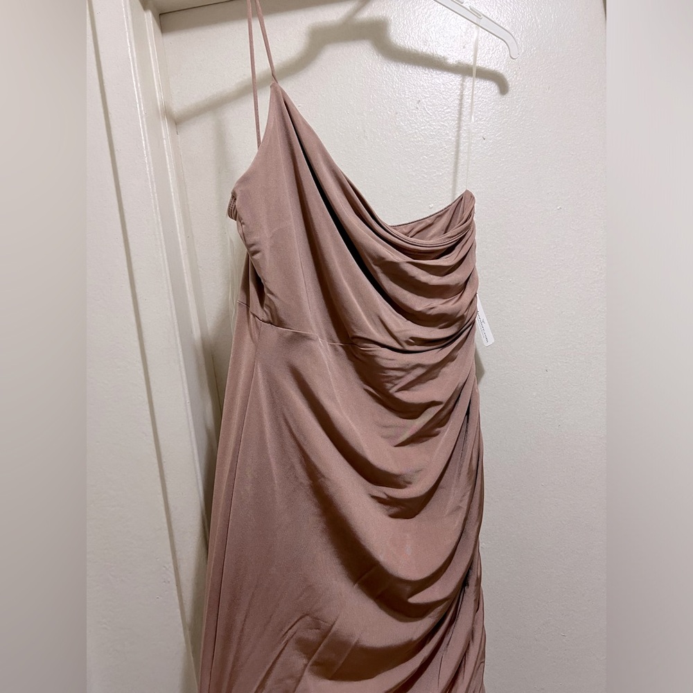 One shoulder ruched dress
